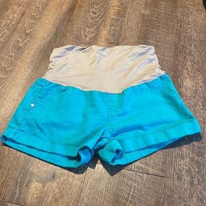 Teal Maternity Full Belly Support Shorts